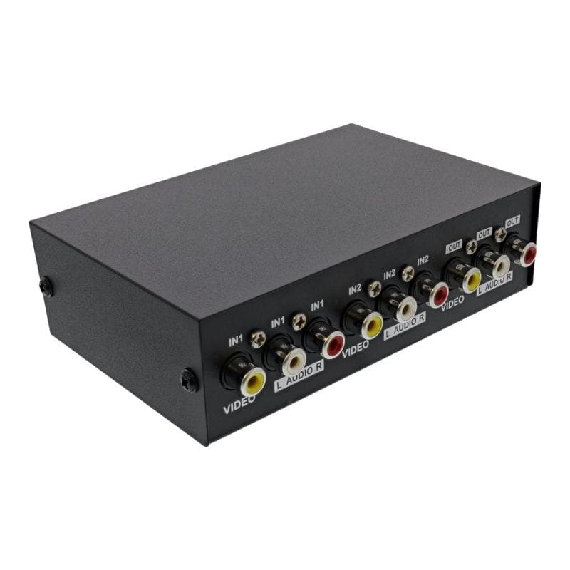 INLINE AV Umschalter manuell 2-port, 3x Cinch IN/OUT