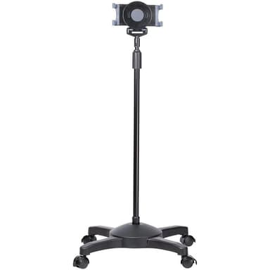 STARTECH.COM Mobile Tablet Stand w/ Lockable Wheels, Height Adjustable, Universal Rolling Floor Stan