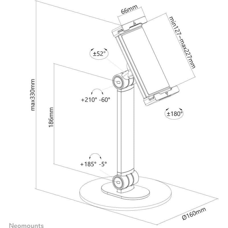 NEOMOUNTS Universal Tablet-Ständer für 4,7-12,9″ - Weiß