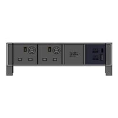 BACHMANN DESK2 2xUK 1xUSB A&C 902.944 22W 0,2m GST18 RAL9010