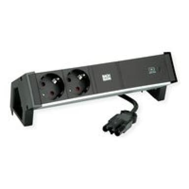 BACHMANN DESK2 ALU BLACK 937.303 2xCEE7/3 1xUSBC 60W 0,2m GST18