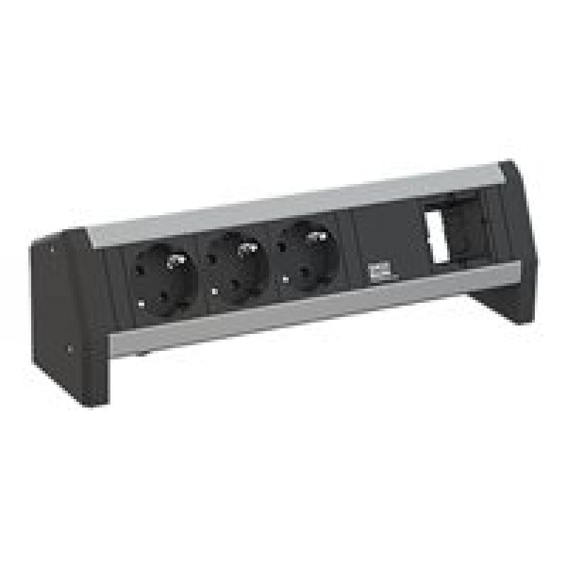 BACHMANN Steckdoseneinheit DESK 902.054 3xSCHHUKO-Steckdosen 1x Abd