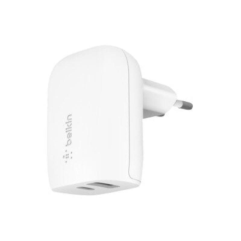 BELKIN 37W Dual Wall Charger PPS, 25W USB-C, 12W USB-A, weiß