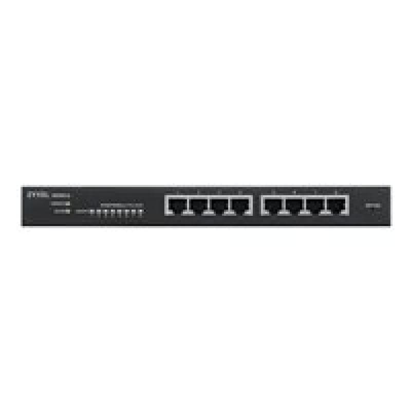 ZYXEL 8-port GbE PoE+, 60 Watt 802.3at, Smart Switch, NebulaFlex, desktop, fanless
