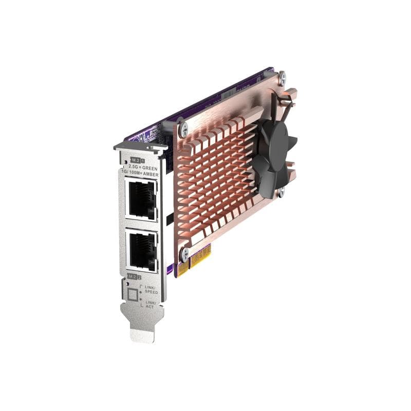 QNAP QM2 series Card 2x PCIe 2280 M.2 SSD slots PCIe Gen3x4 2x Intel I225LM 2.5GbE NBASE-T port