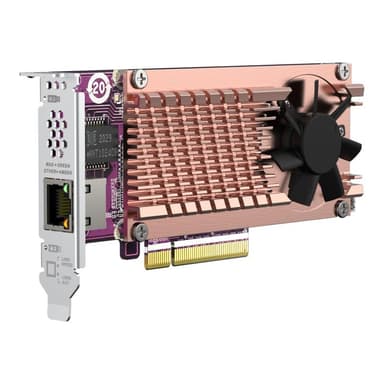 QNAP Card QM2 series 2xPCIe 2280 M.2 SSD slots PCIe Gen3x8 1xAQC113C 10GbE NBASE-T port