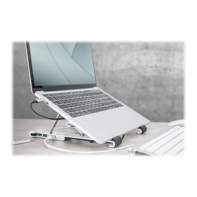 DIGITUS Variabler Notebook-Ständer integr. USB-C Hub,5-Port