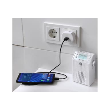 WÖRLEIN Soundmaster DAB60WE ws/si Badradio DAB+/UKW,Bluetooth,Akku,Bewegungsmelder