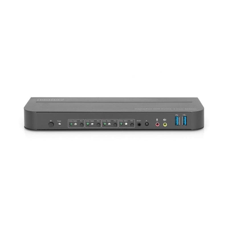 DIGITUS KVM Switch 4-Port, 4K60Hz, 4x DP in, 1x DP/HDMI out