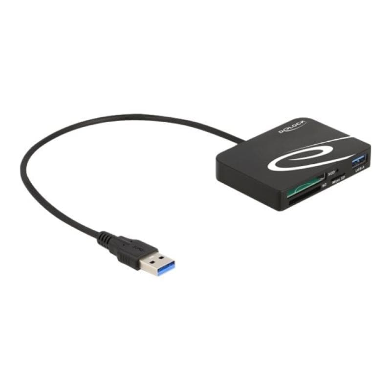 DELOCK Card Reader für XQD / SD / Micro SD Speicherkarten + USB Typ-A Port