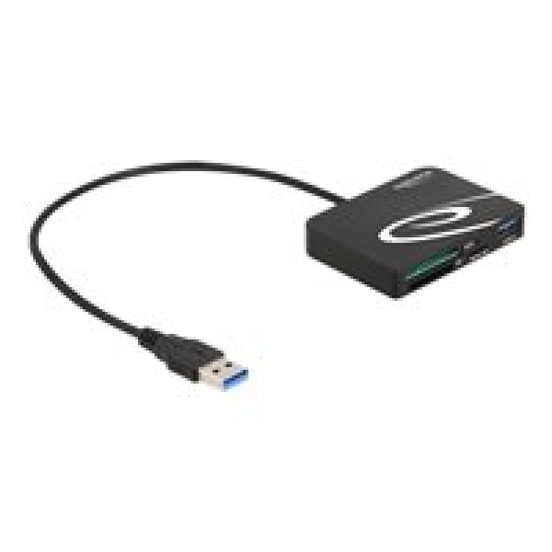 DELOCK Card Reader für XQD / SD / Micro SD Speicherkarten + USB Typ-A Port