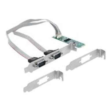 DELOCK M.2 Karte zu 2 x Seriell RS-232 DB9 mit Standard und Low Profile Slotblenden