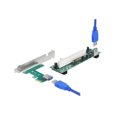 DELOCK Riser Karte PCI Express x1 zu 1x PCI 32Bit Slot mit 60cm Kabel