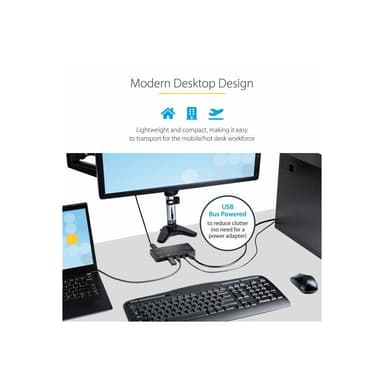 STARTECH.COM 2 Port Hybrid USB-A + HDMI USB-C KVM-Switch Einzelner 4K 60Hz HDMI 2.0 Monitor Kompakte