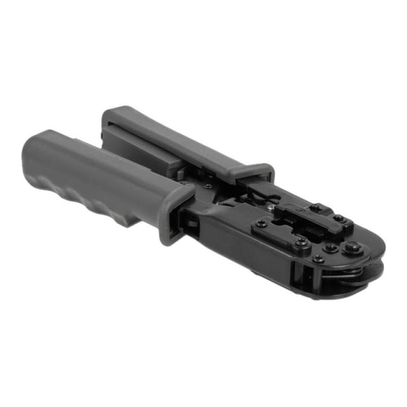 DELOCK Crimpzange mit Abisolierer und Netzwerktester für 8P (RJ45), 6P (RJ12/11) oder 4P (RJ10) Stec