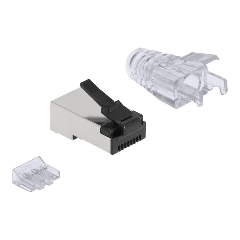 DELOCK RJ45 Modularer Stecker mit robuster Rastnase Cat.6 und Knickschutztülle 50er Set