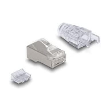 DELOCK RJ45 Modularer Stecker mit gebogener Rastnase Cat.6 und Knickschutztülle 50er Set