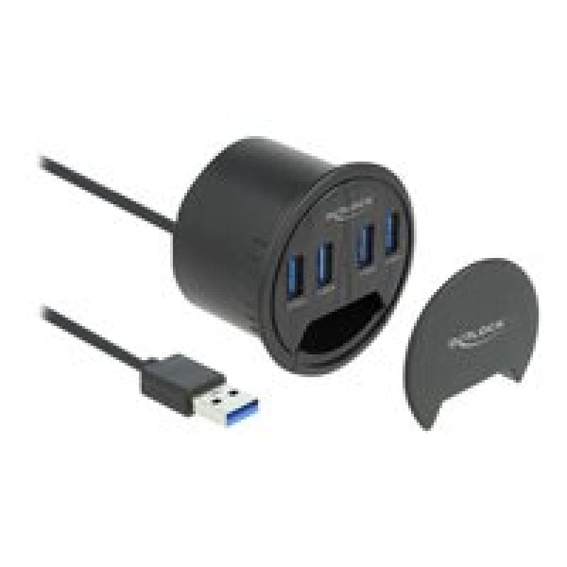 DELOCK 4 Port Tisch-Hub mit 4x SuperSpeed USB Typ-A Port