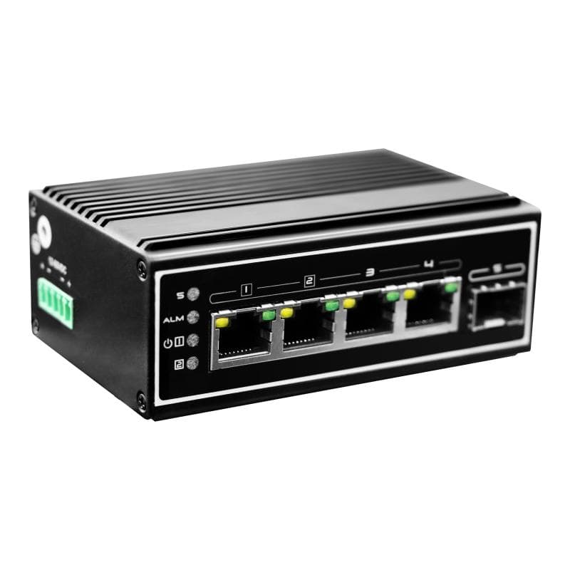 LEVELONE Switch  5x GE IGP-0502 DIN-Rail,-40°C to 75°C PoE
