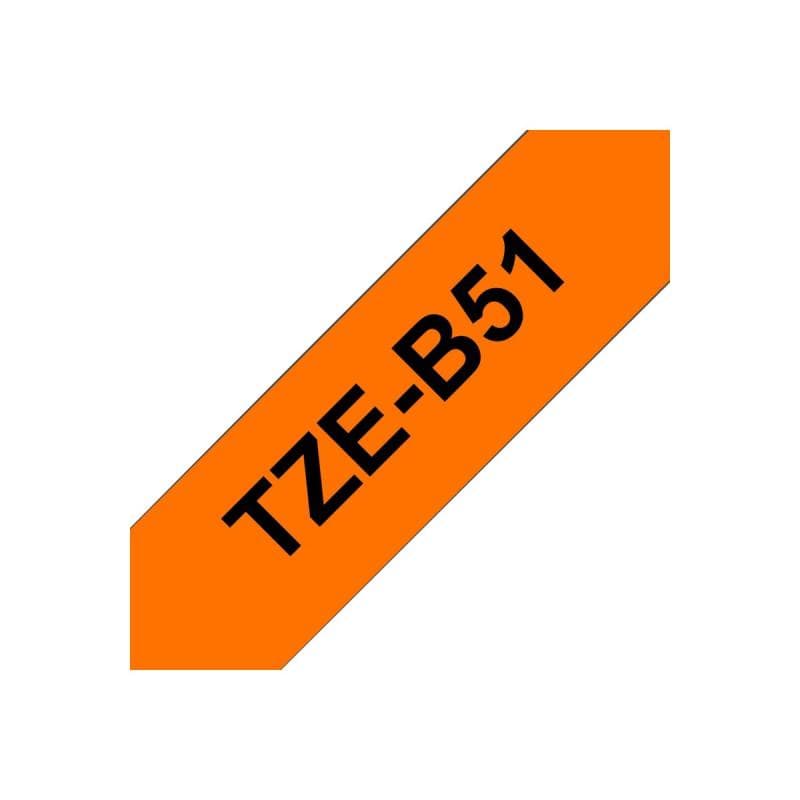 BROTHER BAND TZE-B51 24MM ORANGE/SCHWARZ