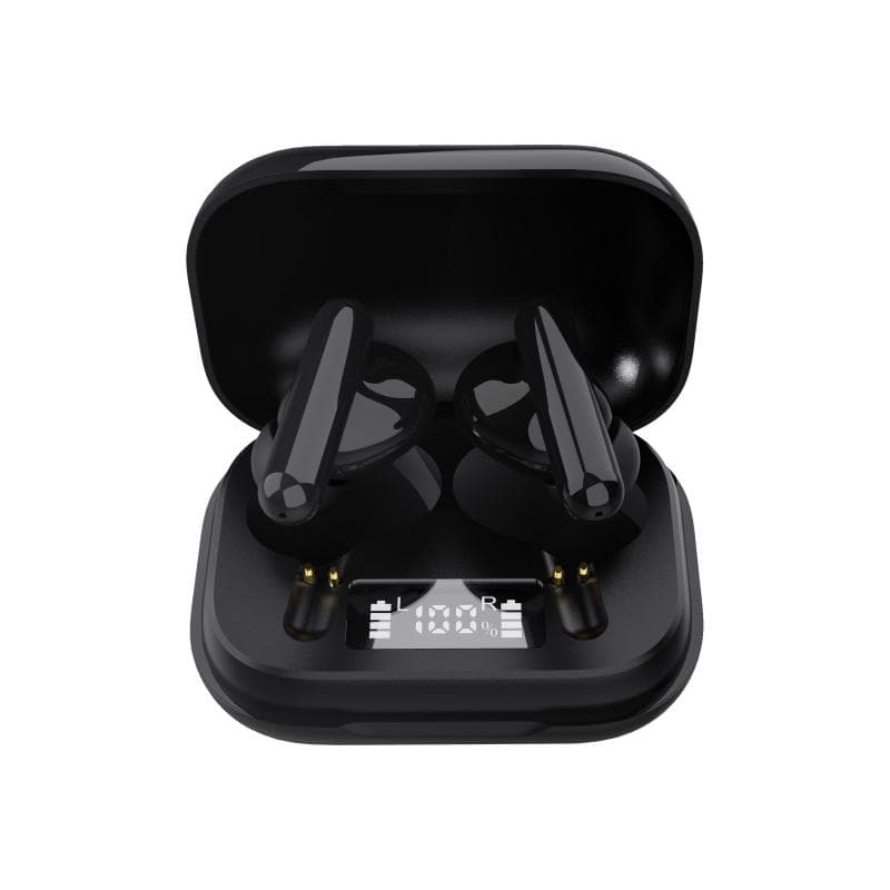 DENVER TWE-38 HiFi In Ear Kopfhörer Bluetooth® Schwarz Batterieladeanzeige