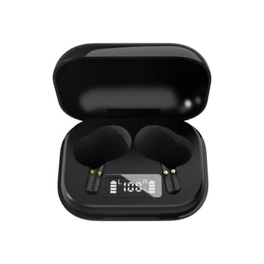 DENVER TWE-38 HiFi In Ear Kopfhörer Bluetooth® Schwarz Batterieladeanzeige