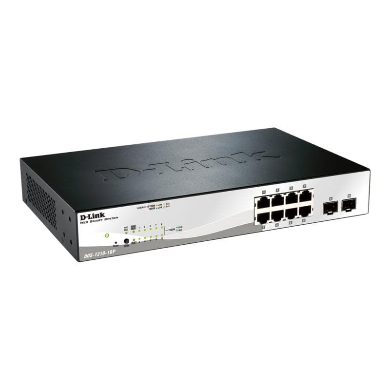 D-LINK 10-Port Layer2 PoE Smart Managed Gigabit Switchdlink|green 3.0, 8x 10/100/1000Mbit/s TP (RJ-4