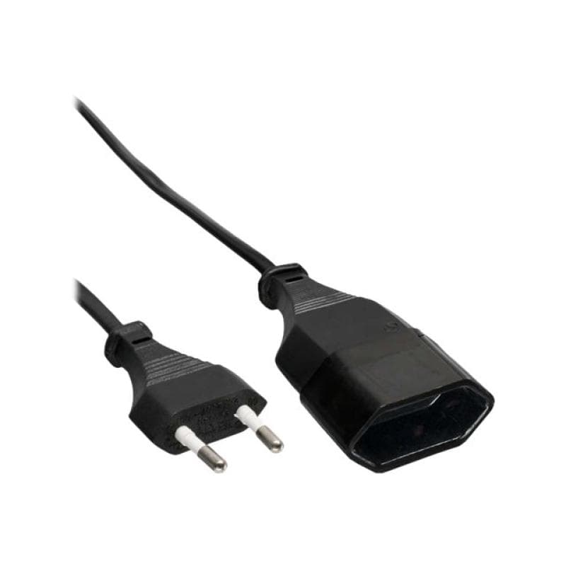 INLINE Euro-Verlängerung Eurostecker an Eurokupplung, schwarz, 2m