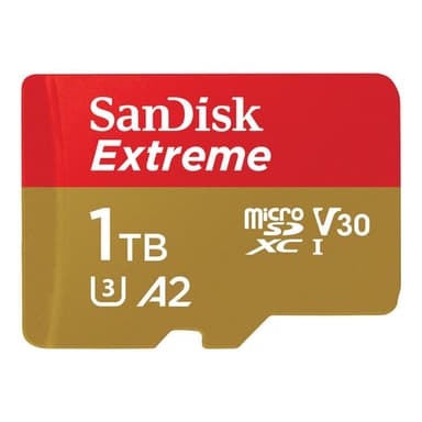SANDISK Extreme 1TB microSDXC Speicherkarte Kit (2022) bis 190 MB/s,C10,U3,V30
