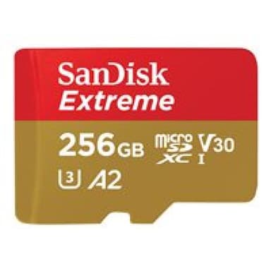 SANDISK Extreme 256GB microSDXC Speicherkarte Kit (2022) bis 190 MB/s,C10,U3,V30