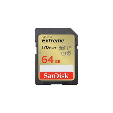 SANDISK Extreme 64GB SDXC Speicherkarte 2022 (bis zu 170MB/s, Cl10, U3, V30)