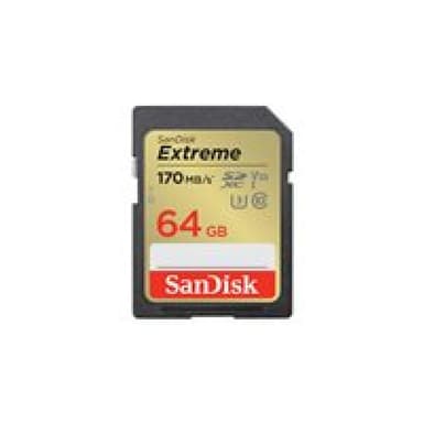 SANDISK Extreme 64GB SDXC Speicherkarte 2022 (bis zu 170MB/s, Cl10, U3, V30)