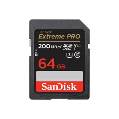 SANDISK Extreme Pro 64 GB SDXC Speicherkarte 2022 (bis 200 MB/s, Cl10, U3, V30)