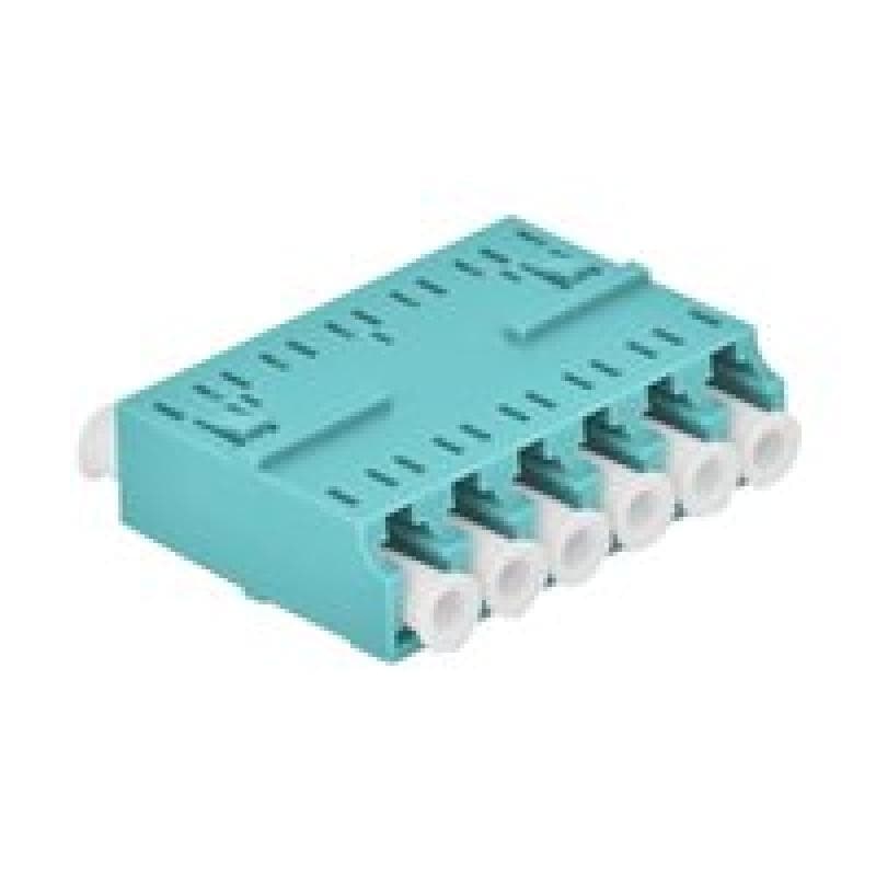 DELOCK LWL Kupplung HD LC Hexaplex Buchse zu LC Hexaplex Buchse aqua