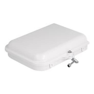 DELOCK LWL Verteilerbox für Innen- und Außenbereich IP65 8 Port weiß wasserfest abschließbar