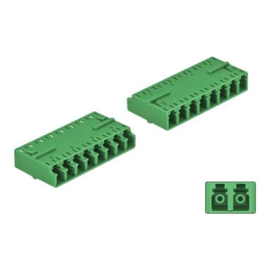 DELOCK LWL Kupplung HD LC Octuplex Buchse zu LC Octuplex Buchse grün