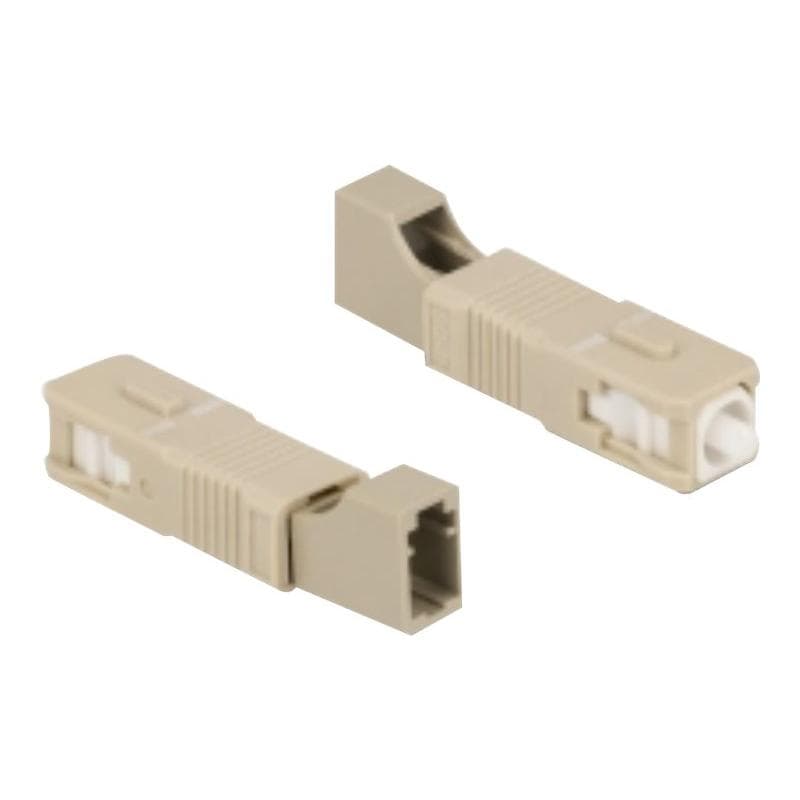 DELOCK LWL Hybrid Kupplung SC Simplex Stecker zu LC Simplex Buchse beige