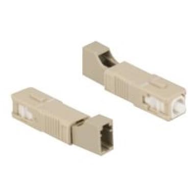 DELOCK LWL Hybrid Kupplung SC Simplex Stecker zu LC Simplex Buchse beige
