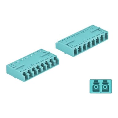 DELOCK LWL Kupplung HD LC Octuplex Buchse zu LC Octuplex Buchse aqua