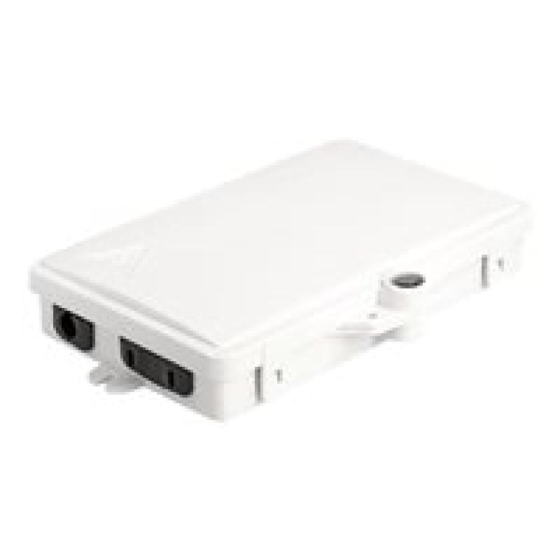 DELOCK LWL Verteilerbox für Innen- und Außenbereich 2 Port weiß IP65 wasserfest abschließbar