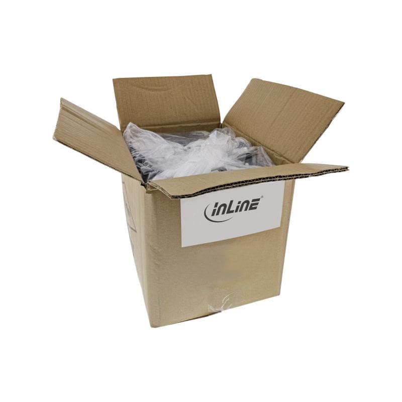 INLINE Stromkabel - CEE 7/7 (S) gewinkelt zu IEC 60320 C13 - 3 m - Schwarz (Packung mit 25) ( B-1664