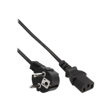 INLINE Stromkabel - CEE 7/7 (S) gewinkelt zu IEC 60320 C13 - 3 m - Schwarz (Packung mit 25) ( B-1664