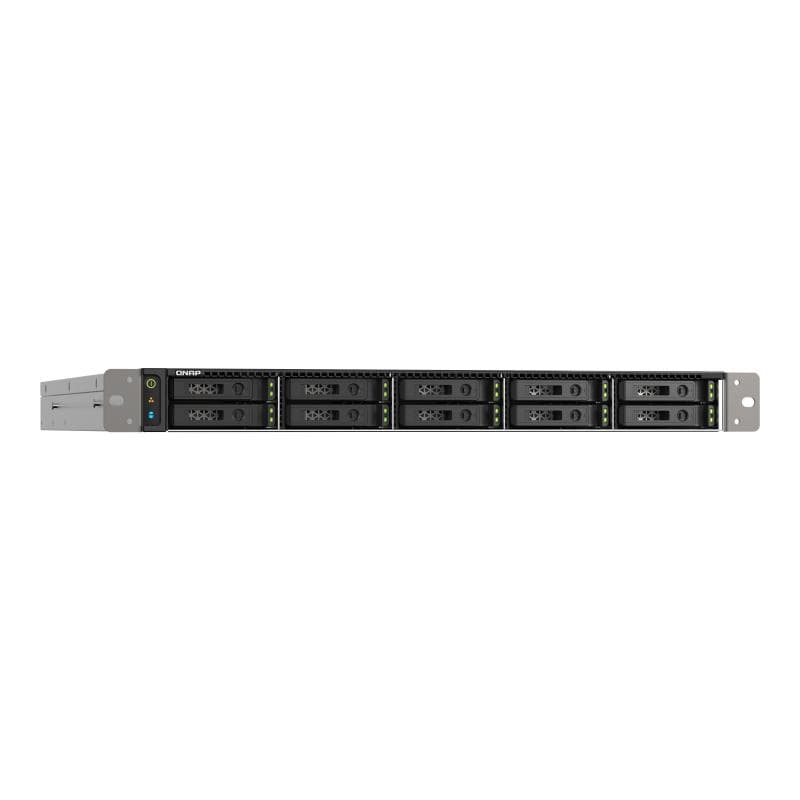 QNAP 1U 10-bay all flash NAS, U.2/U.3 NVMe PCIe Gen4 x4 and SATA 6Gbps bays, AMD EPYC 7232P 8C 16T 3