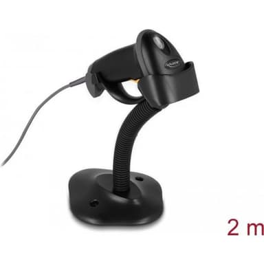 DELOCK Indusrie Barcode Scanner 1D mit Kabel und Halterung