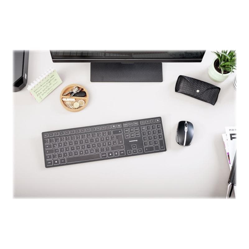 CHERRY TAS KW 9100 SLIM Wireless CS-Layout schwarz/silber