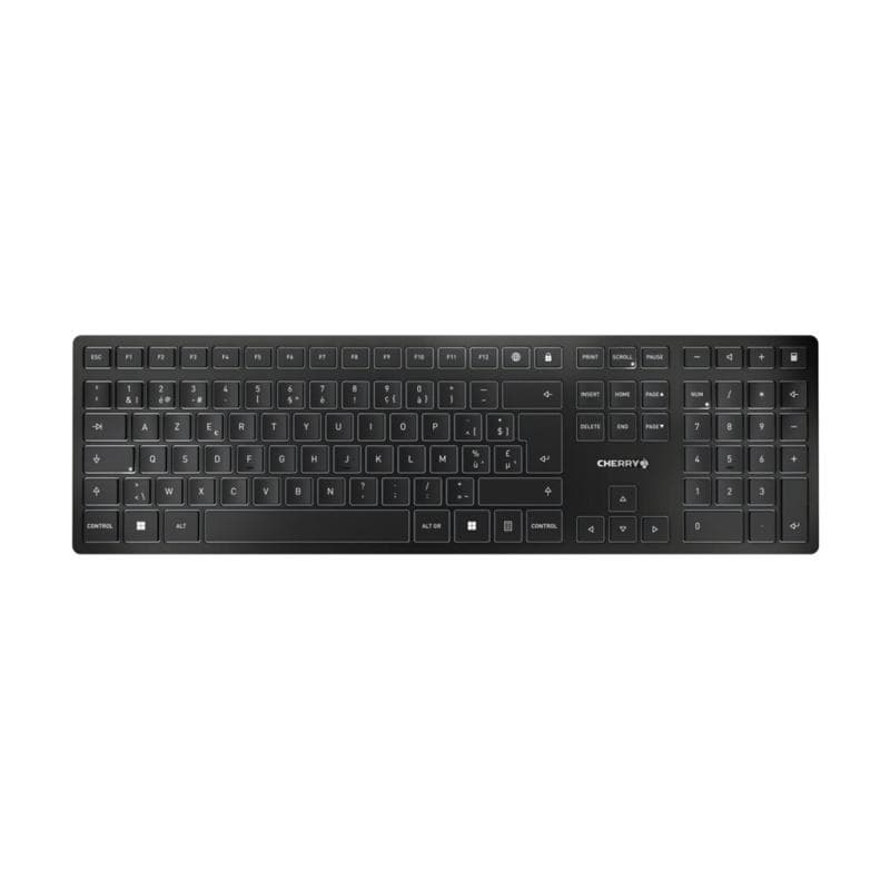 CHERRY TAS KW 9100 SLIM Wireless BE-Layout schwarz/silber