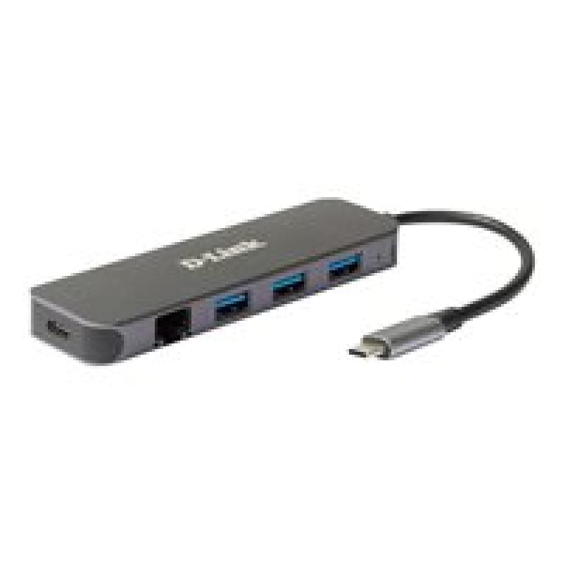D-LINK 5-in-1 USB-C Hub mit Gigabit Ethernet/Power Delivery