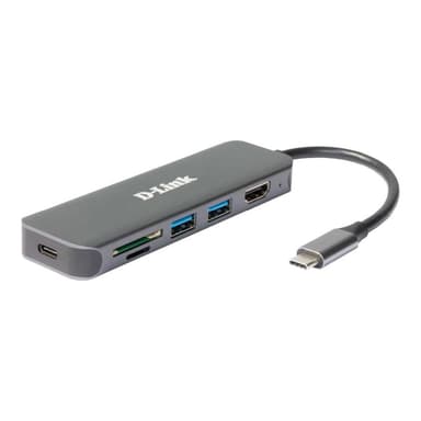 D-LINK 6-in-1 USB-C Hub mit HDMI/Card Reader/Power Delivery