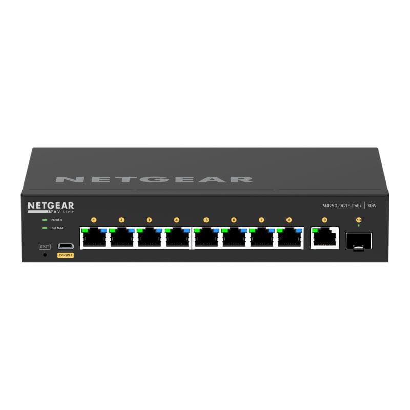 NETGEAR AV Line M4250-9G1F-PoE+ - Switch - L3 - managed - 8 x 10/100/1000 (8 PoE+)