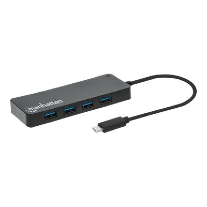 MANHATTAN 7-Port USB Hub C-Stecker A-Buchse 5Gbit/s schwar